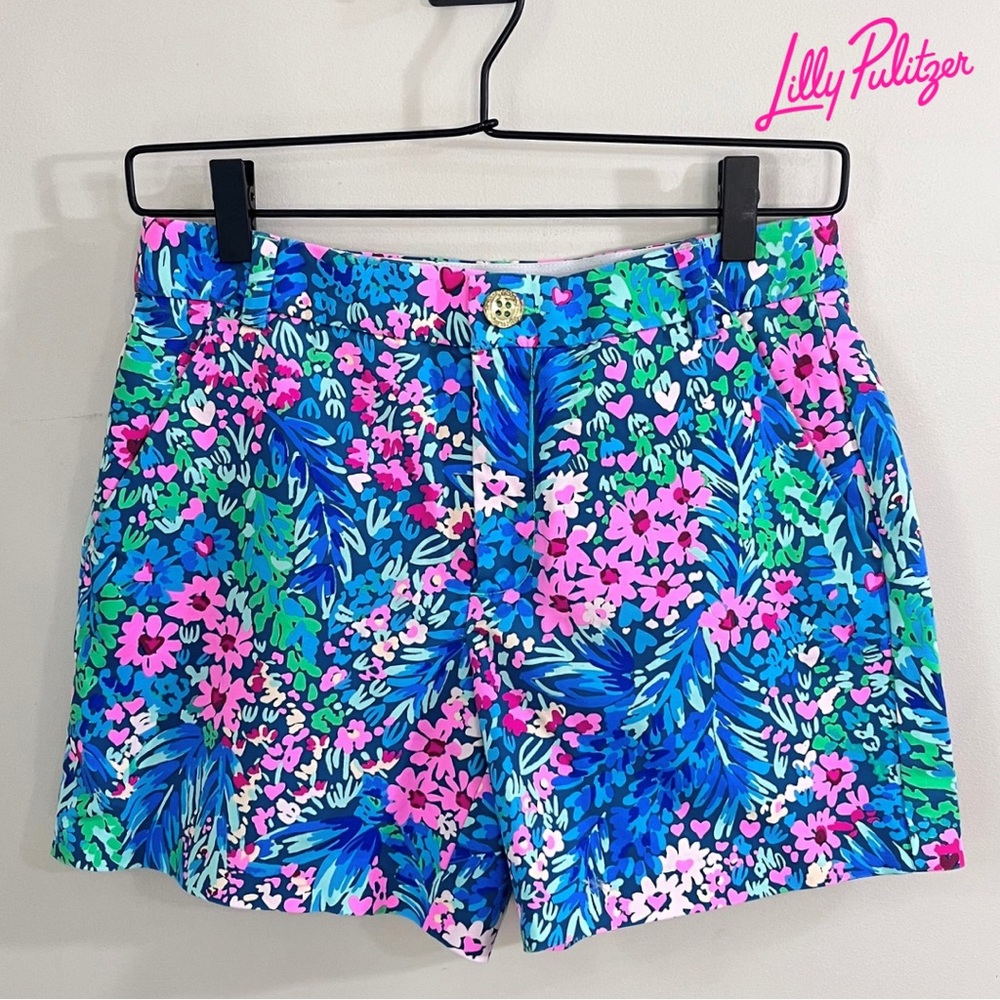 Lilly Pulitzer Blue and Pink Floral Women's Shorts